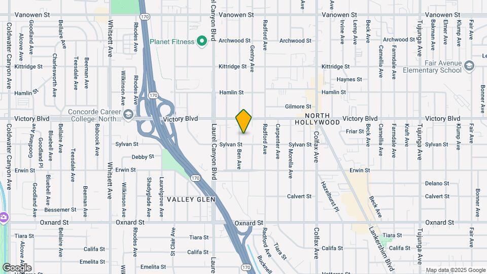 6318 Ben Ave, Unit Single Family Residence Map and Location Details