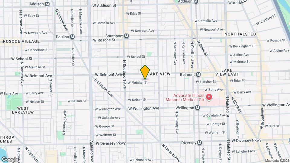 1248 W Fletcher St Map and Location Details