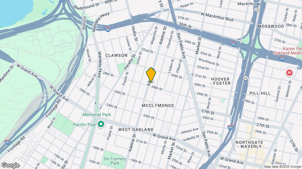 2806 Adeline St Map and Location Details