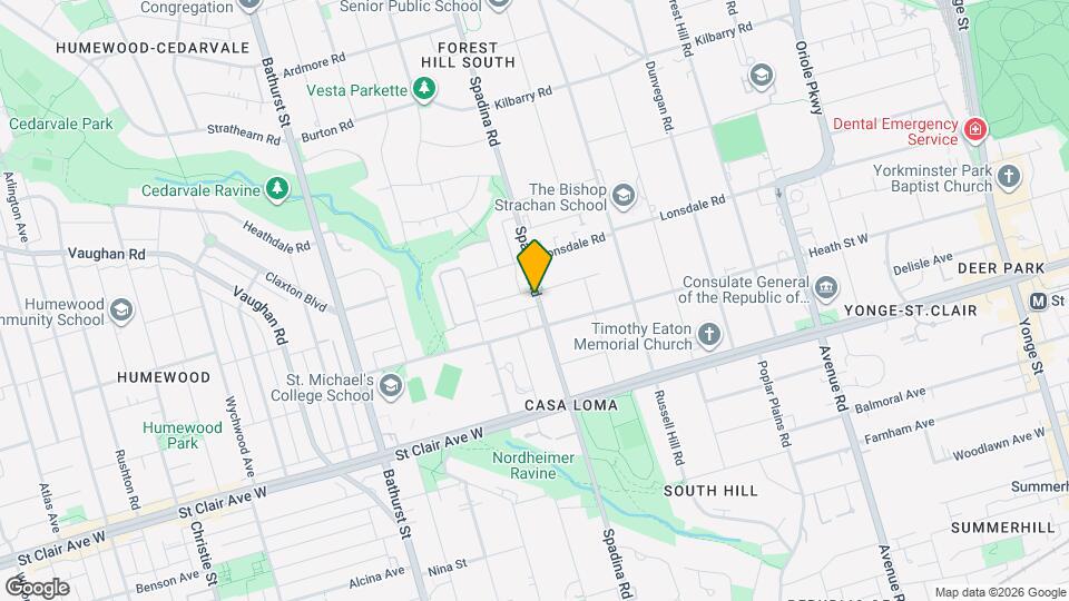 382 Spadina Rd Map and Location Details