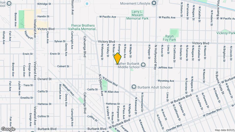 1801 N Evergreen St, Unit Guesthouse Map and Location Details