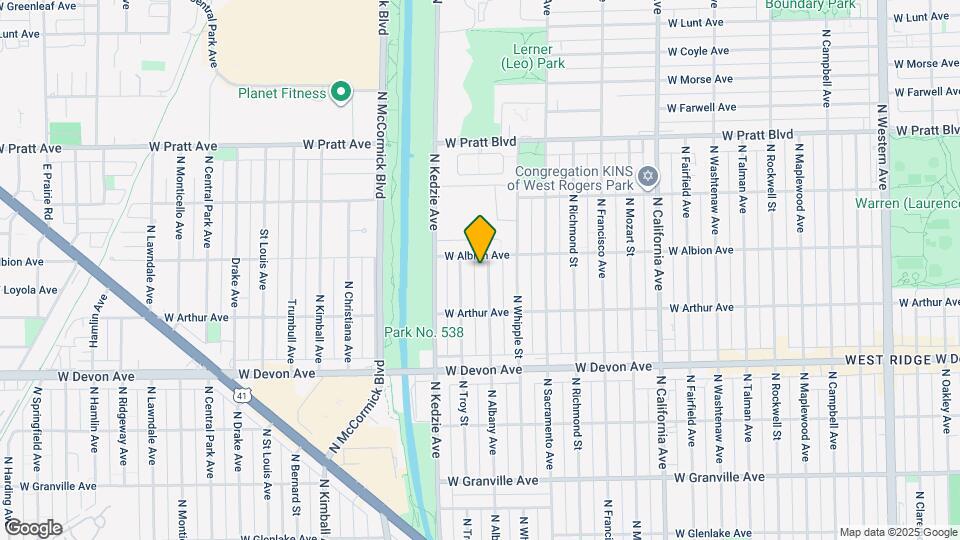 6544 N Albany Ave Map and Location Details