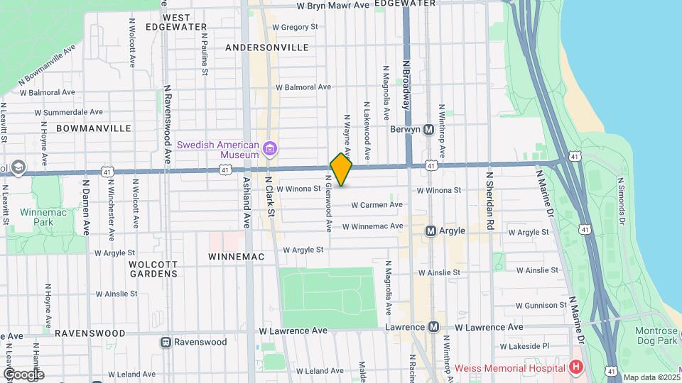 1343 W Winona St Map and Location Details