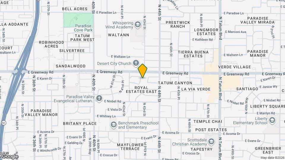 15221 North 42nd Pl Map and Location Details