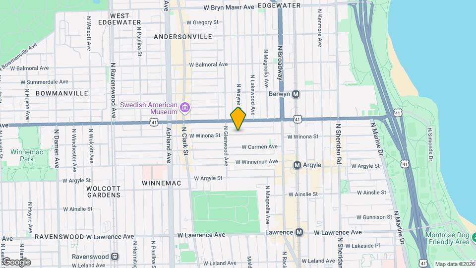 1355 W Winona St, Unit 2 Mapa y Detalles de la Ubicación