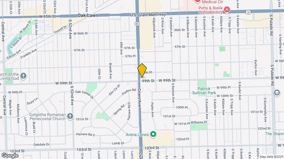 9845 S Cicero Ave Map and Location Details