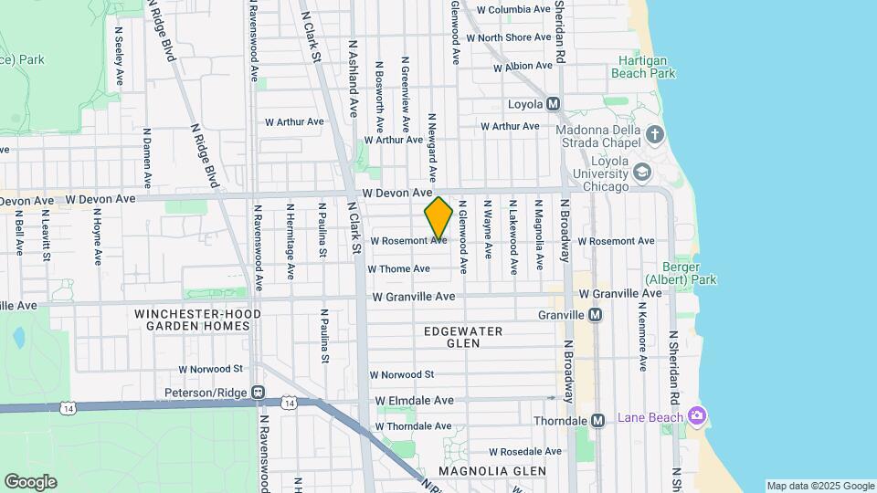 1427-1429 W Rosemont Ave Mapa y Detalles de la Ubicación