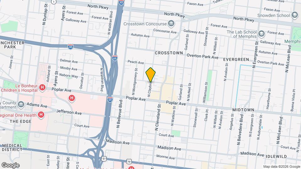 250 N Claybrook St Map and Location Details