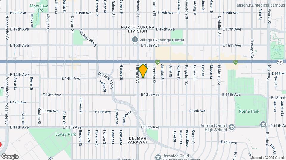 10590 E 14th Ave Mapa y Detalles de la Ubicación
