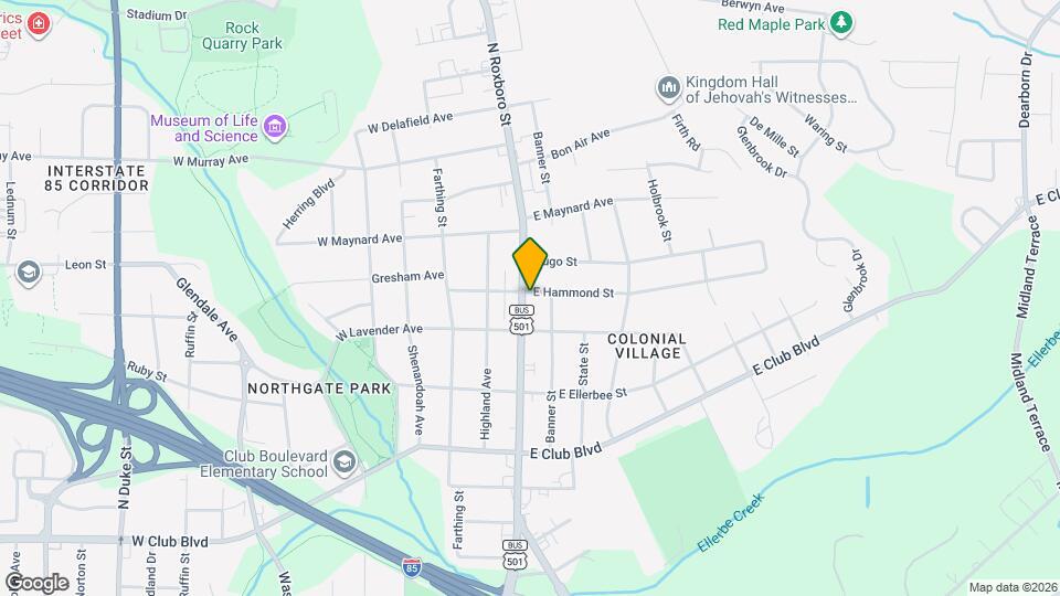 2614 N Roxboro St Map and Location Details