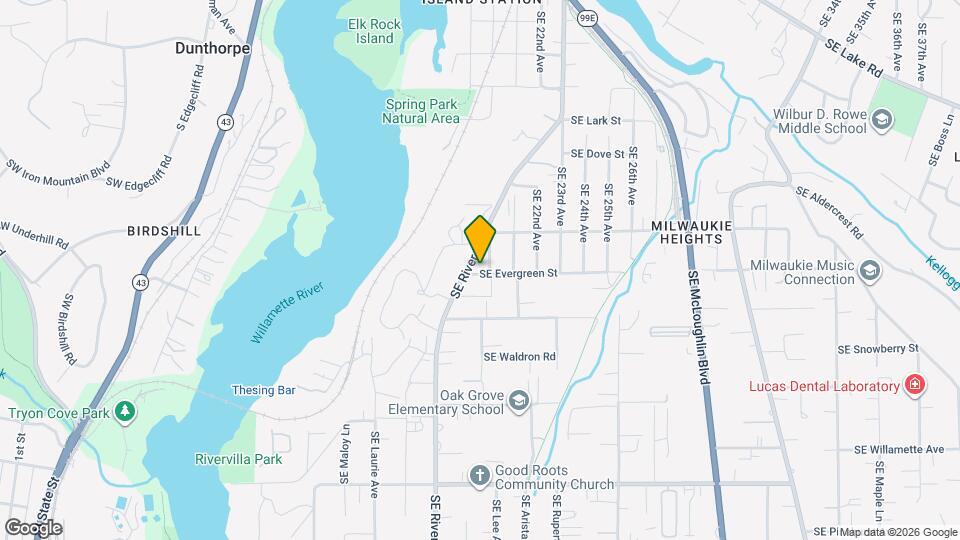 1961 SE Evergreen St Map and Location Details