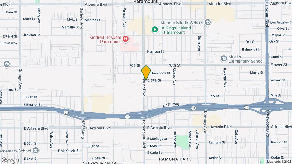 6890 N Paramount Blvd Map and Location Details