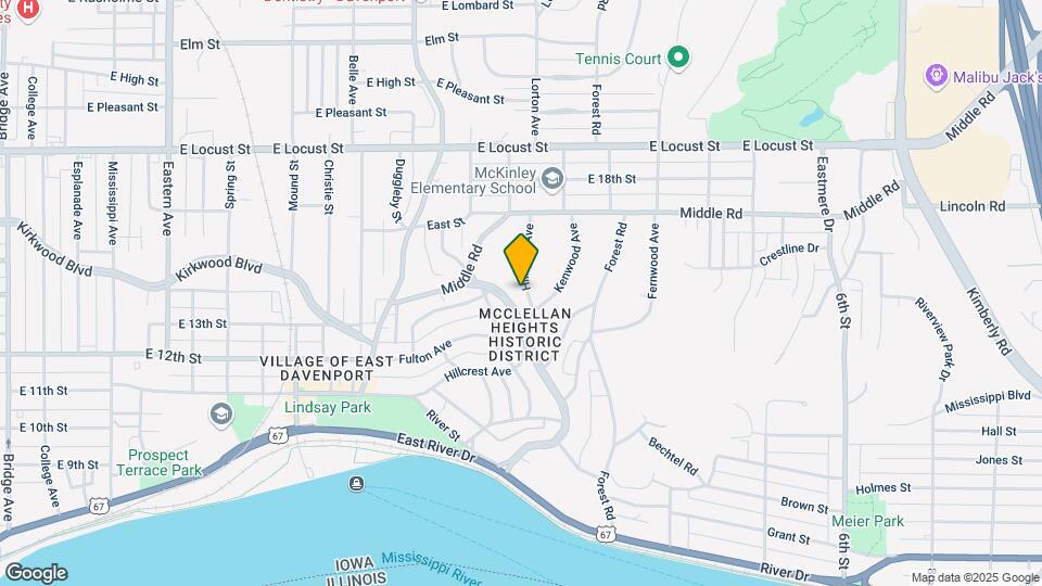 216 Hillcrest Ave Map and Location Details