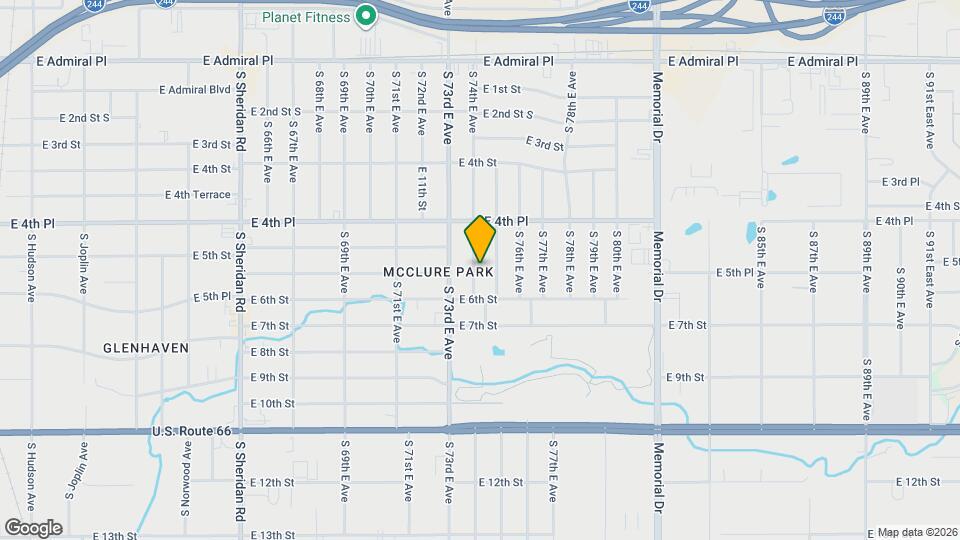 523 S 74th E Ave Map and Location Details