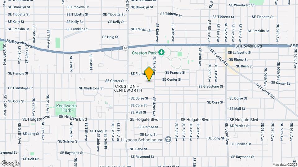 4107 SE Gladstone St Map and Location Details