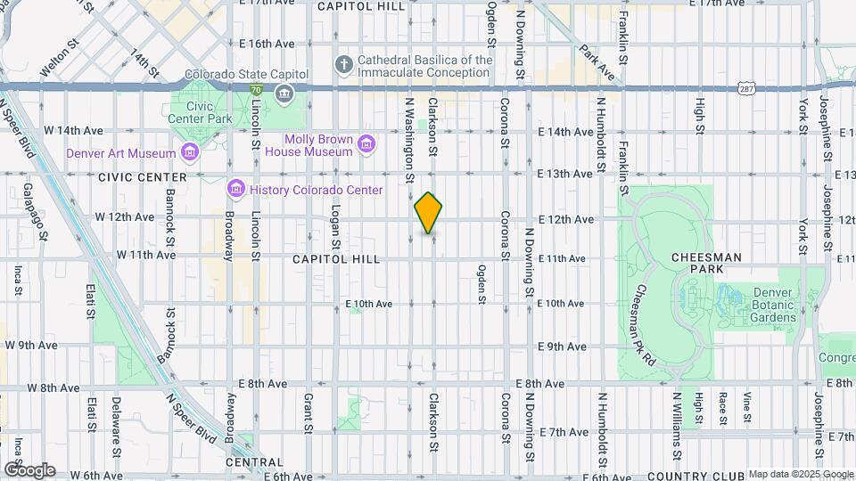1139 N Clarkson St Map and Location Details