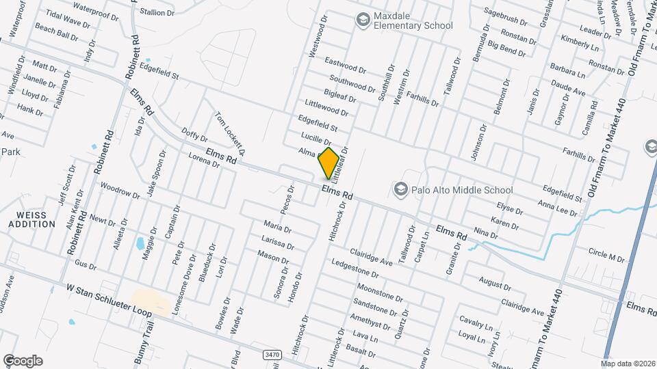 3709 Littleleaf Dr, Unit #B Map and Location Details