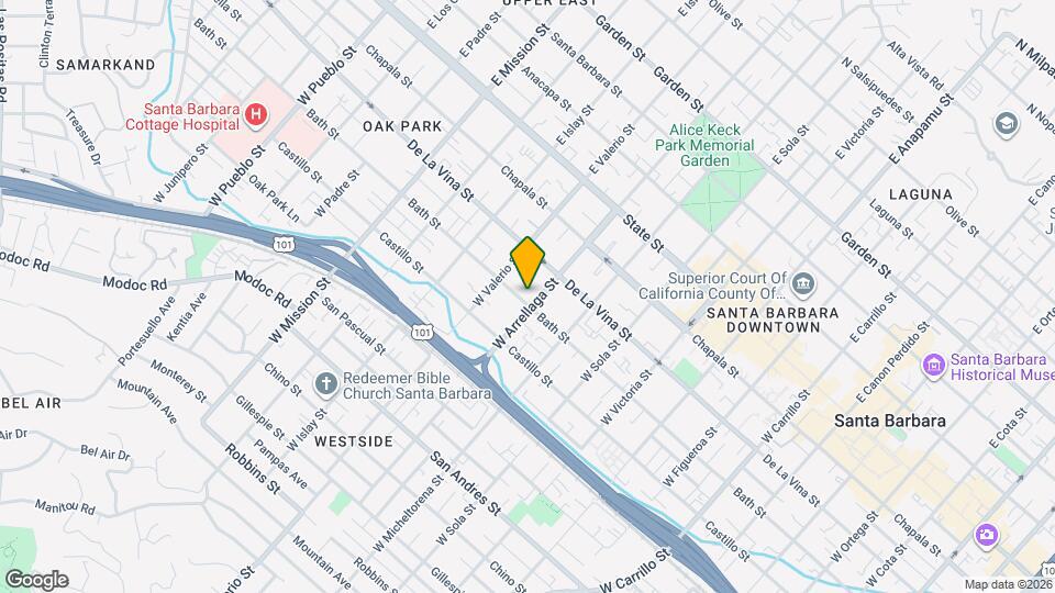 1608 Bath St, Unit A Map and Location Details