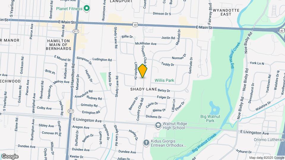 1313 Country Club Rd Map and Location Details