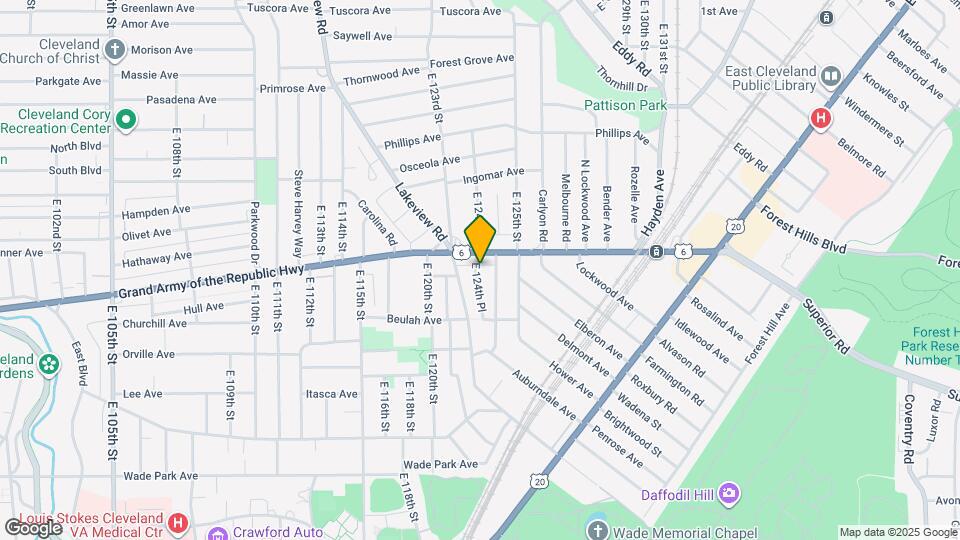 1317 E 124th Pl Map and Location Details