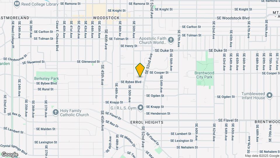 5107 SE Bybee Blvd, Unit 1 Map and Location Details