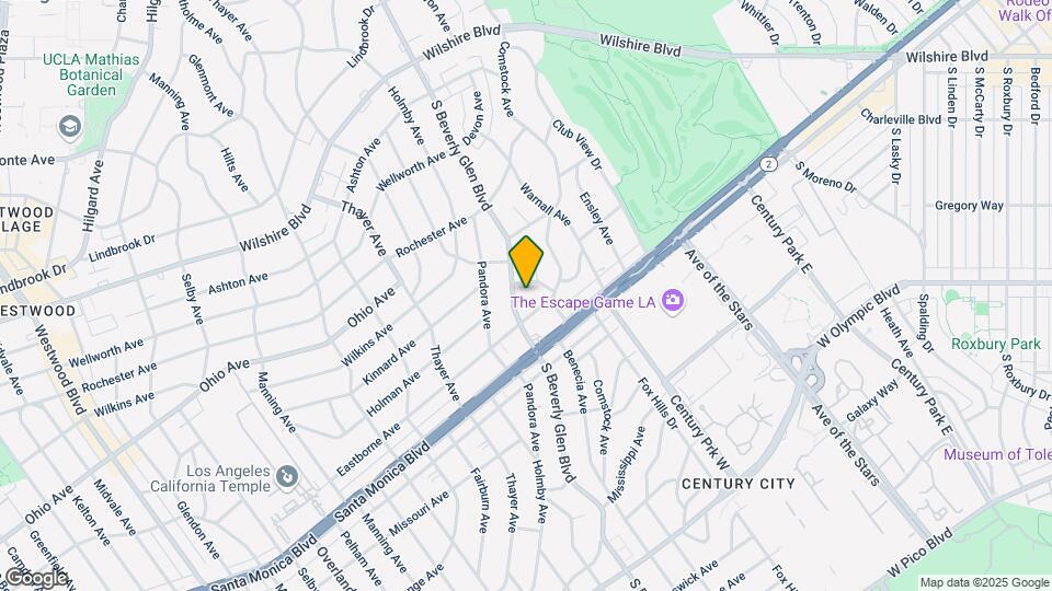 1614 S Beverly Glen Blvd Mapa y Detalles de la Ubicación