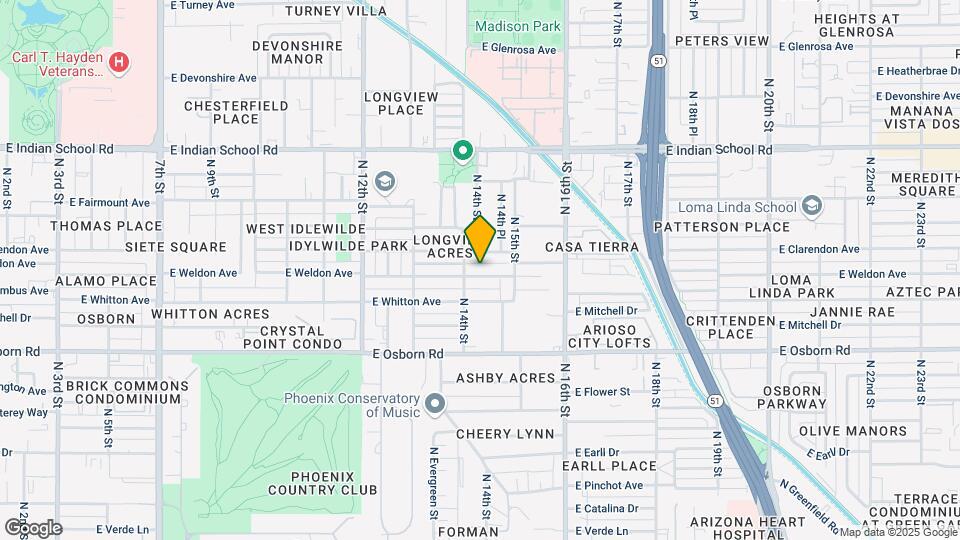 1414 E Weldon Ave Map and Location Details