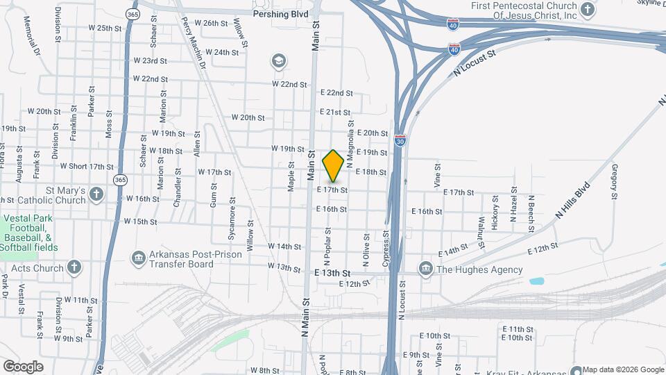 201 E 17th St Map and Location Details