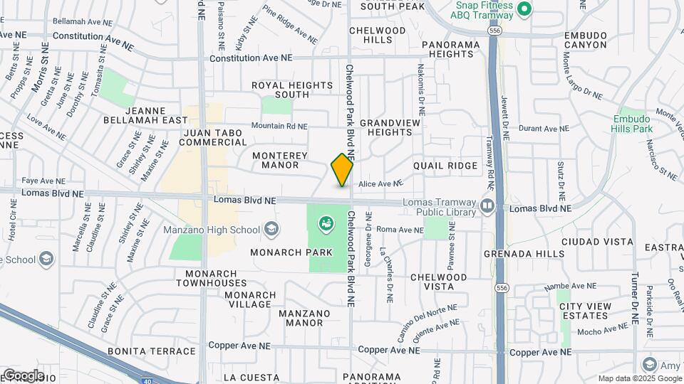 12621 Lomas Blvd NE Map and Location Details