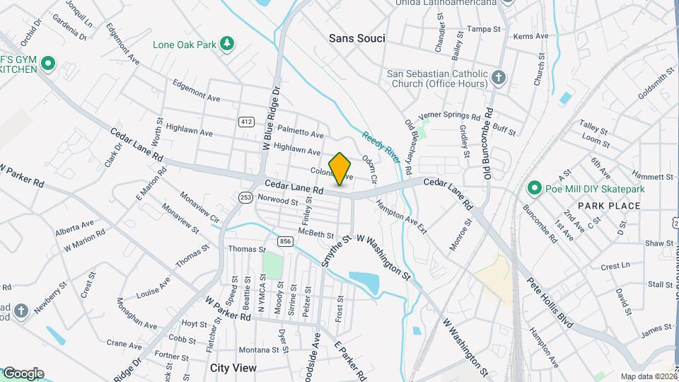 406 Cedar Lane Rd Map and Location Details