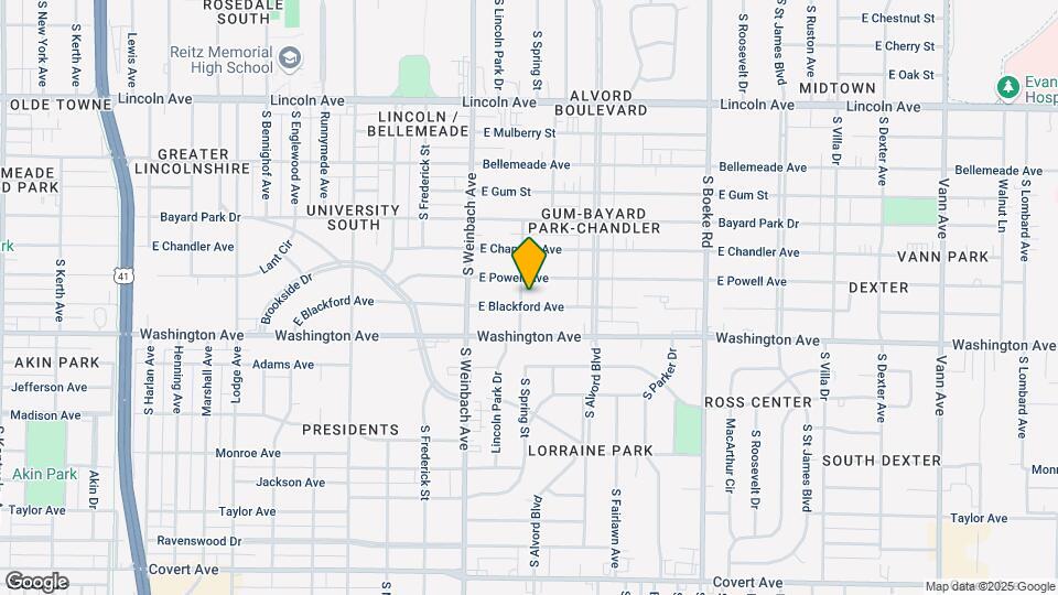 2104 E Blackford Ave Map and Location Details