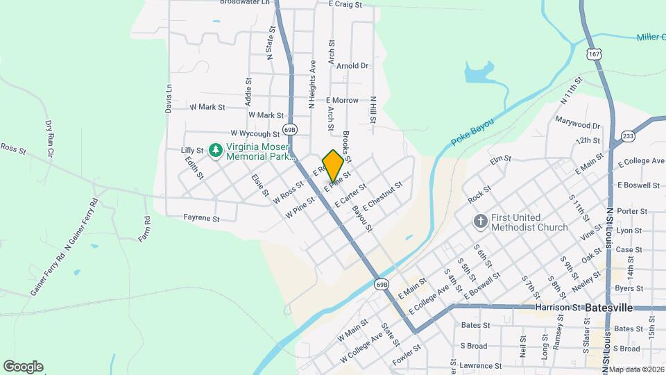 160 E Pine St Map and Location Details