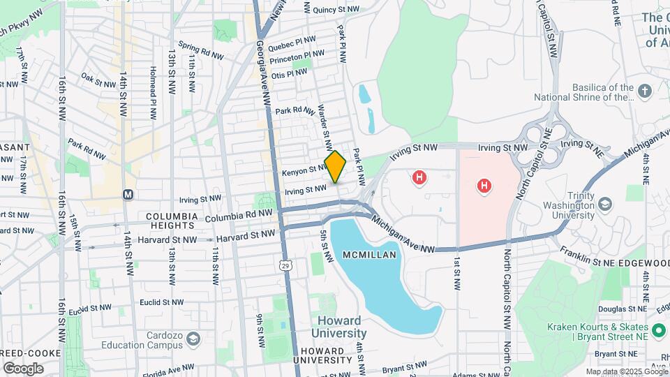 3022 Warder St NW, Unit B Map and Location Details