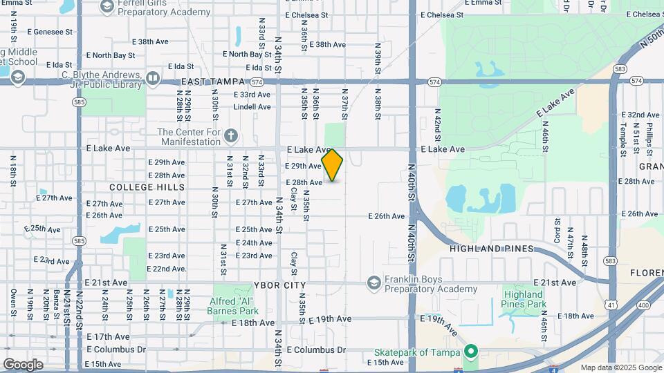 3607 E 28th Ave Map and Location Details