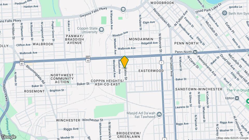 1706 N Bentalou St Map and Location Details