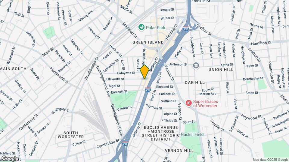 136 Millbury St Map and Location Details