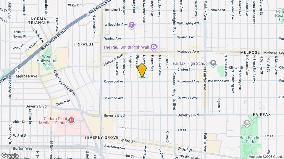511 N Sweetzer Ave Map and Location Details