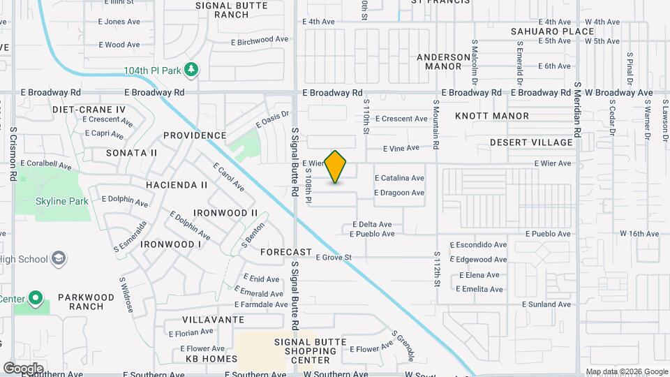 10912 E Dragoon Ave Mapa y Detalles de la Ubicación