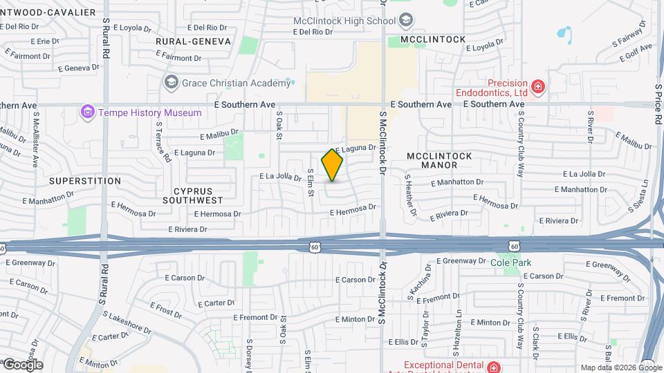 1633 E La Jolla Dr Map and Location Details