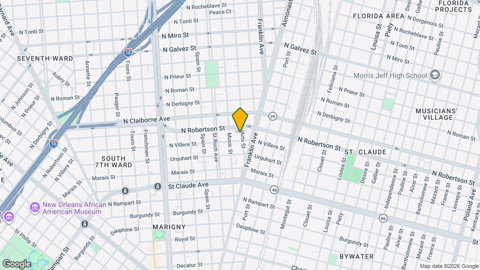 1416 Arts St Map and Location Details