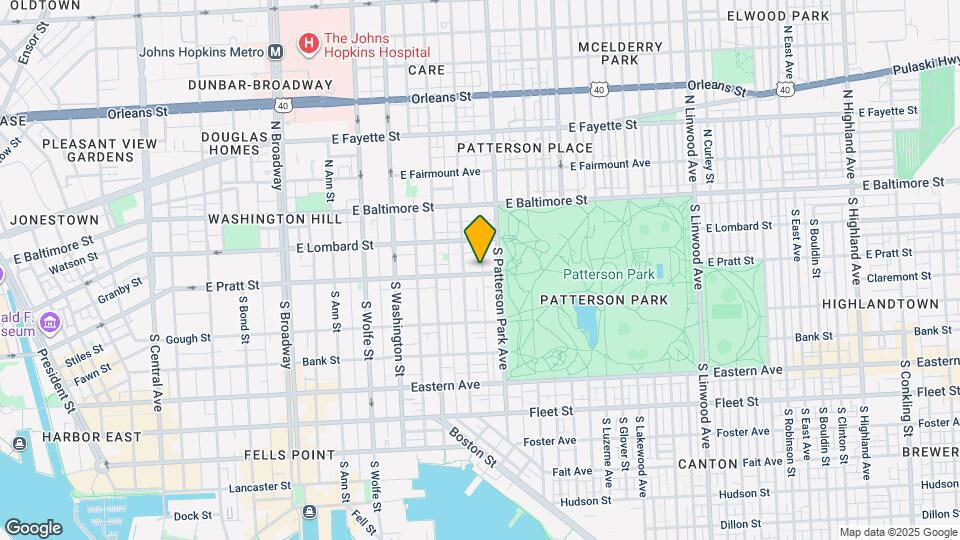 2214 E Pratt St, Unit 3rdFlRear Map and Location Details