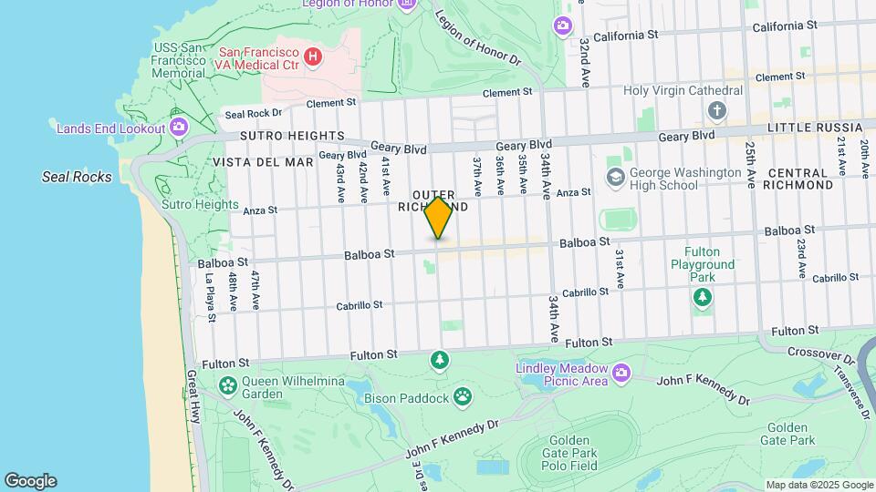 3750 Balboa St Mapa y Detalles de la Ubicación