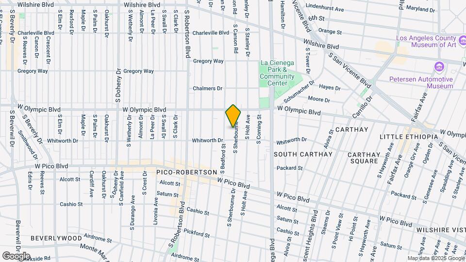 1051 S Sherbourne Dr Mapa y Detalles de la Ubicación
