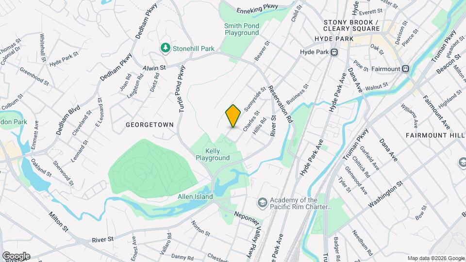 82 Sunnyside St, Unit 4BR/1BA Apartment Map and Location Details