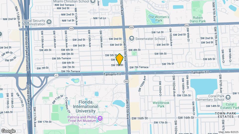 10760 SW 7th St Map and Location Details