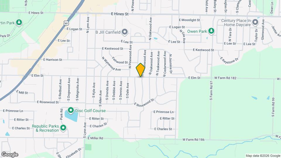 103 S Cottonwood Ave Map and Location Details