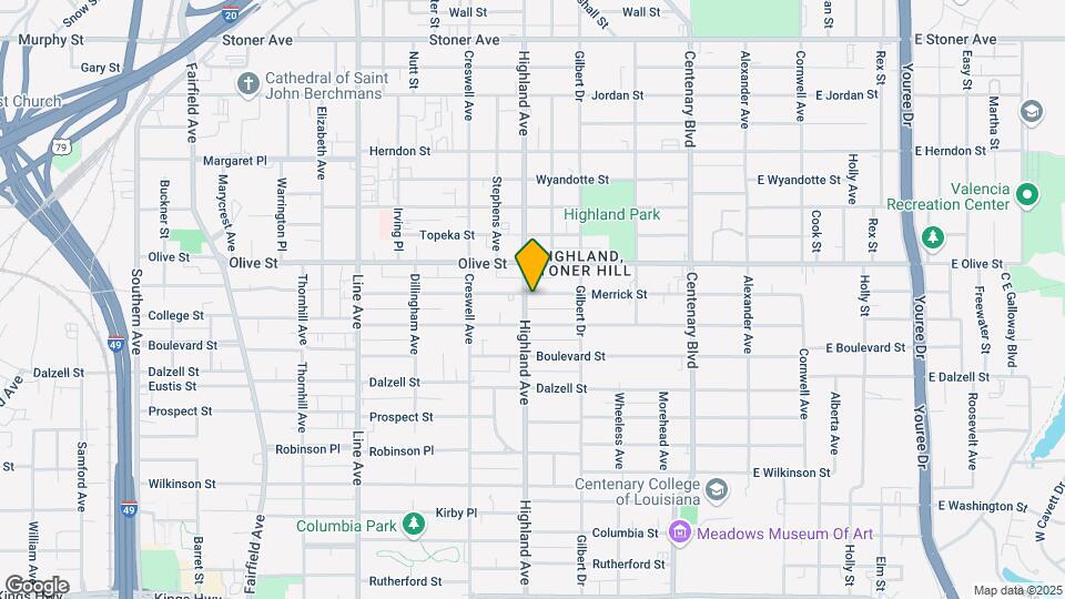 2105 Highland Ave Map and Location Details