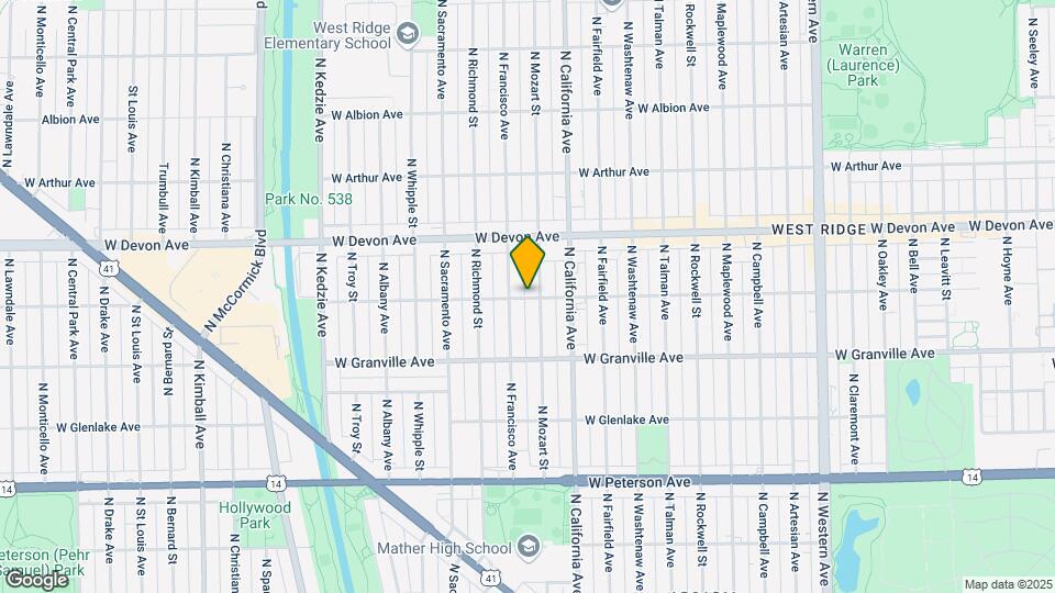 2856 W Rosemont Ave Map and Location Details