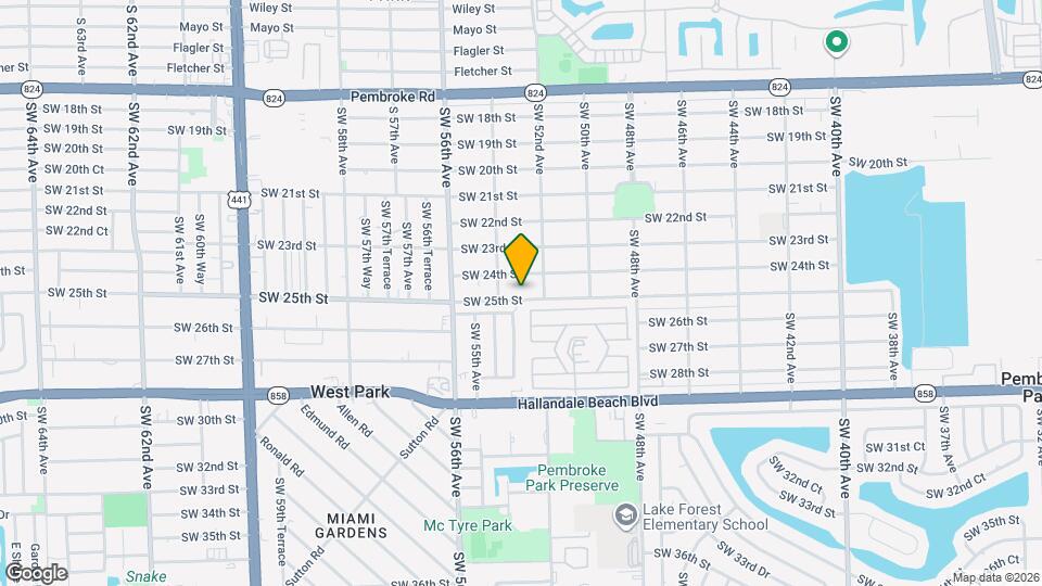 5223 SW 25th St Map and Location Details