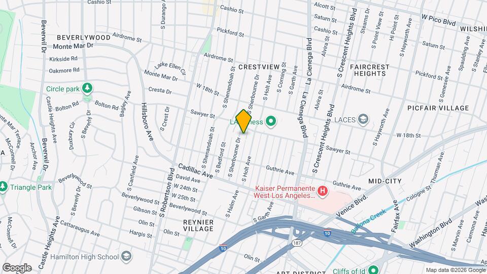 1920 S Sherbourne Dr Mapa y Detalles de la Ubicación